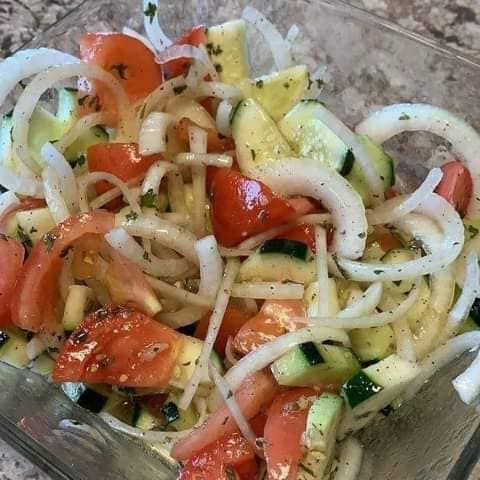 Cucumber Onion Tomatoes Salad